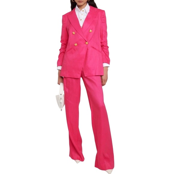 Veronica Beard Hirsh Dickey Jacket Pink Fuchsia Blazer Size 00 NWT Gold Buttons - Picture 9 of 14